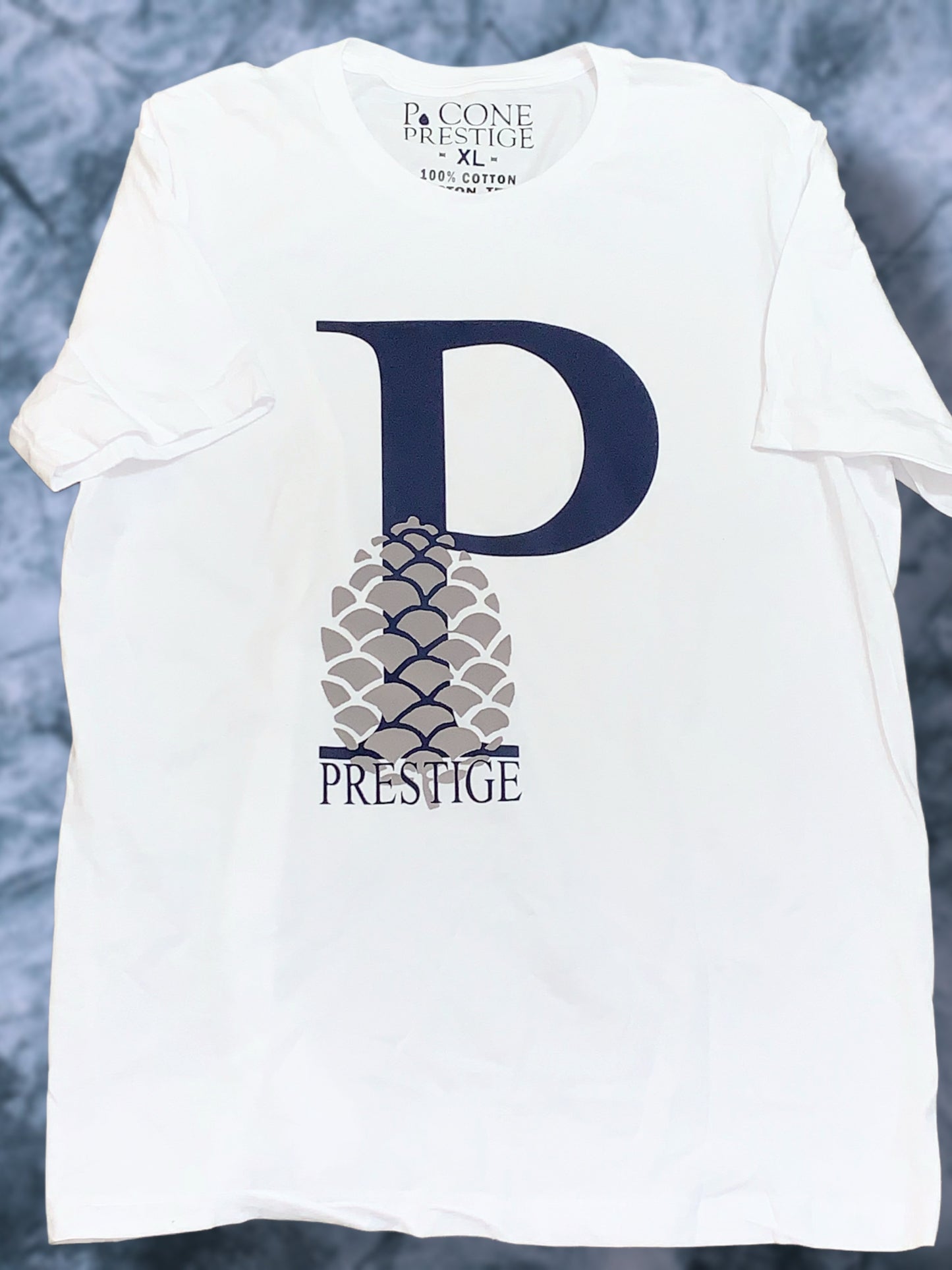 P. CONE PRESTIGE BRAND TEE (NVY BLU/GRY FLOCK)