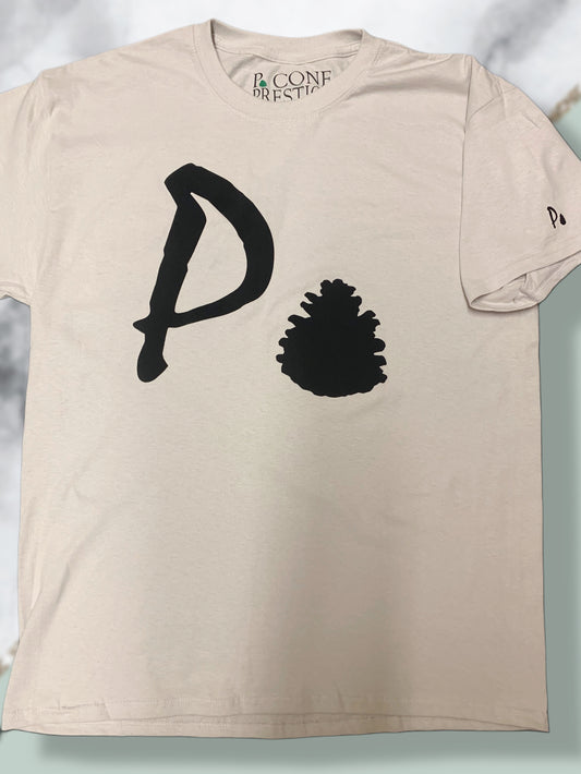 P. CONE PRESTIGE T-SHIRT (BLACK OVER LIGHT TAN)