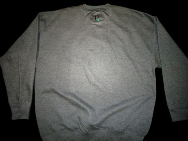 P. CONE SWEATER THICK P ON TOP BLACK N GREEN OVER GREY (FRONT, BACK)