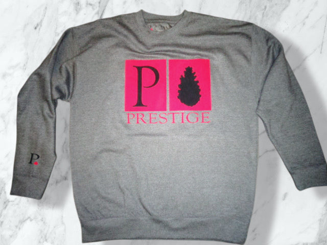 P. CONE SWEATER THICK RED N BLACK OVER GREY (FRONT, BACK)