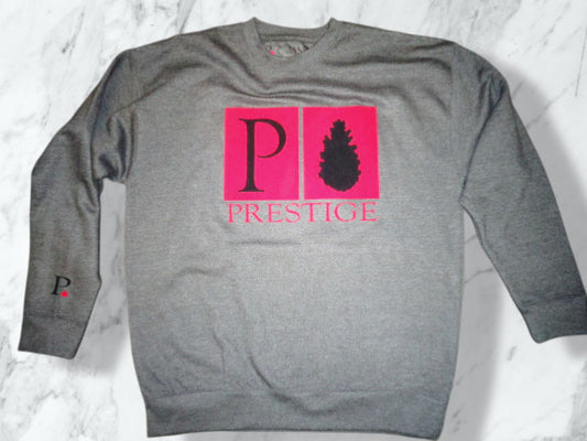 P. CONE SWEATER THICK RED N BLACK OVER GREY (FRONT, BACK)