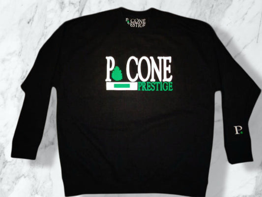 P. CONE THIN LONG SLEEVE GREEN N WHITE (FRONT, BACK)