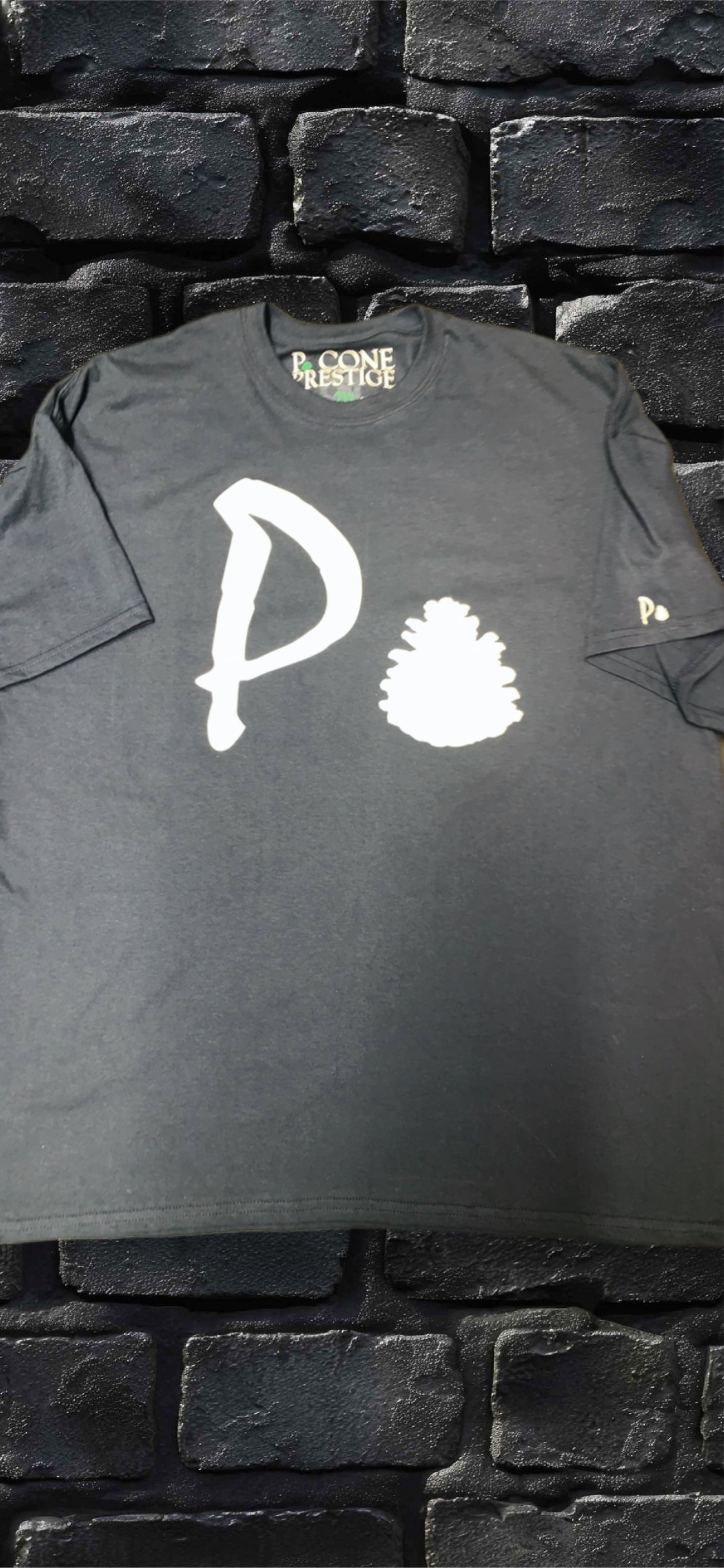 P. CONE PRESTIGE T-SHIRT (BLACK WITH WHITE P. CONE)